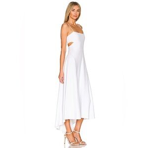 Susana Monaco NWT White Cutout Robe Hi Lo Maxi Dress Sz M Sugar